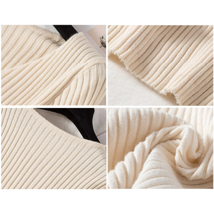 Getailleerde Geribde V-Hals Damestrui