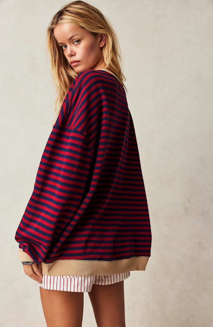 Oversized Striped Women's Sweater – Comfortable, Timeless & Stylish