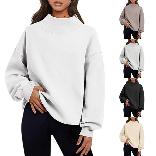 Loose-fitting Basic Sweater with Long Sleeves