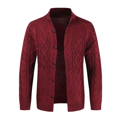 Heren Dikke Kabelgebreide Cardigan - Warm en Comfortabel