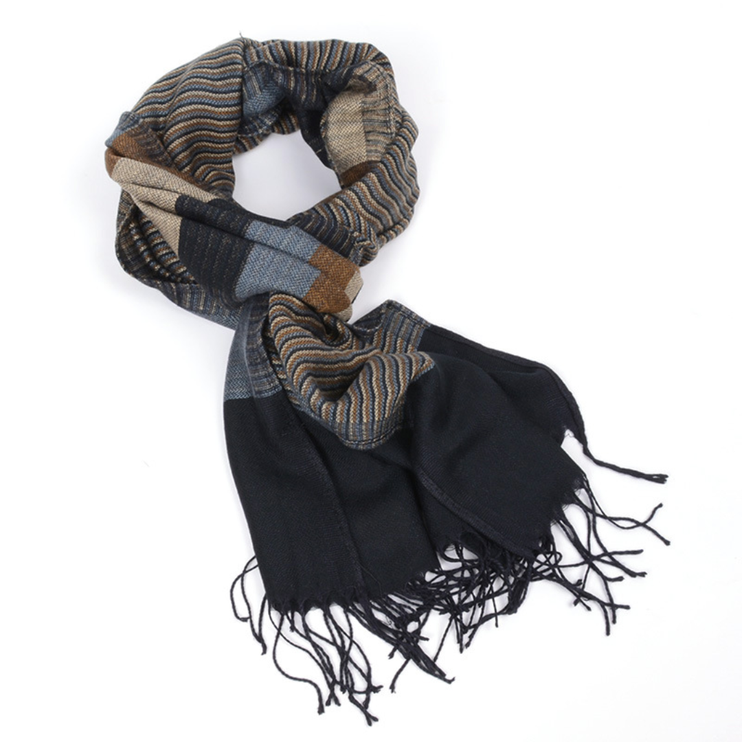 Benton Woven Scarf – Cotton with Subtle Color Blocks