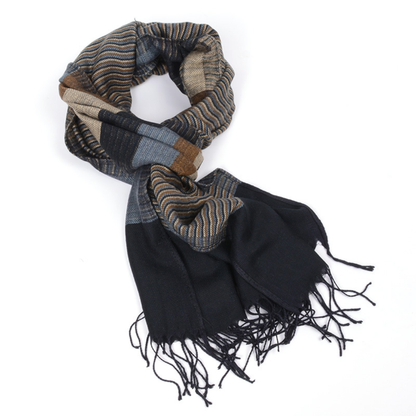 Benton Woven Scarf – Cotton with Subtle Color Blocks