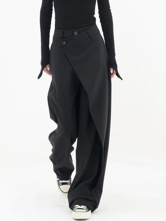 Women's Asymmetric Pants with Wide Legs