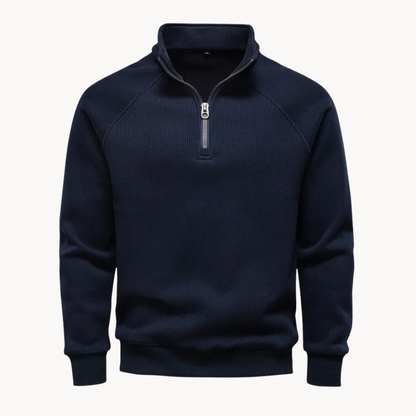 Men's Cotton-Blend Quarter-Zip Sweater