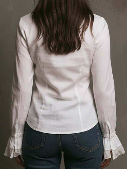 Isabella – Dames Blouse met Kantdetails en Ruches