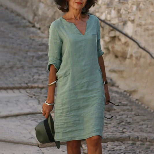 Rona Elegante Jurk – Luchtige Dames Jurk-Dameskleding > Jurken-Myna Mode-Groen-S-Myna Mode