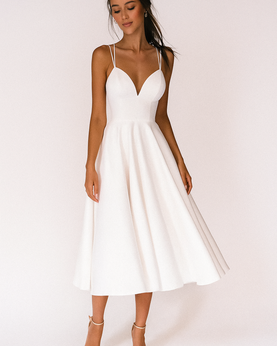 Valerie | Elegante Rode Cocktailjurk voor Bruiloft & Gala-Dameskleding > Jurken > Cocktailjurken-Myna Mode-Wit-S-Myna Mode