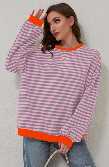 Oversized Striped Women's Sweater – Comfortable, Timeless & Stylish