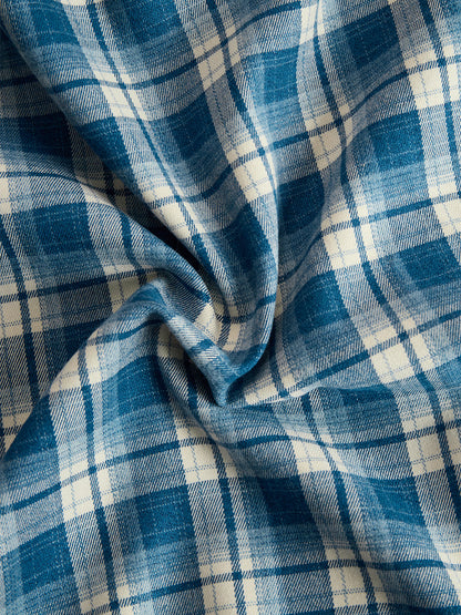 Damen Maxikleid mit Reverskragen und rotbraunem Karomuster inklusive Gürtel