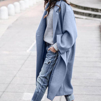Oversized Damesjas met Lange Revers – Herfst/Winter Look