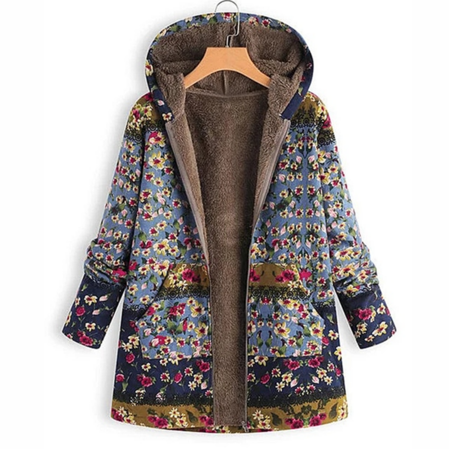 Warm Women's Jacket with Floral Print – Casual & Comfortable for Autumn/Winter