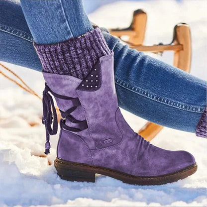 Waterdichte Dames Snowboots – Halfhoge Winterlaarzen met Antislip Zool