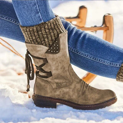 Waterdichte Dames Snowboots – Halfhoge Winterlaarzen met Antislip Zool