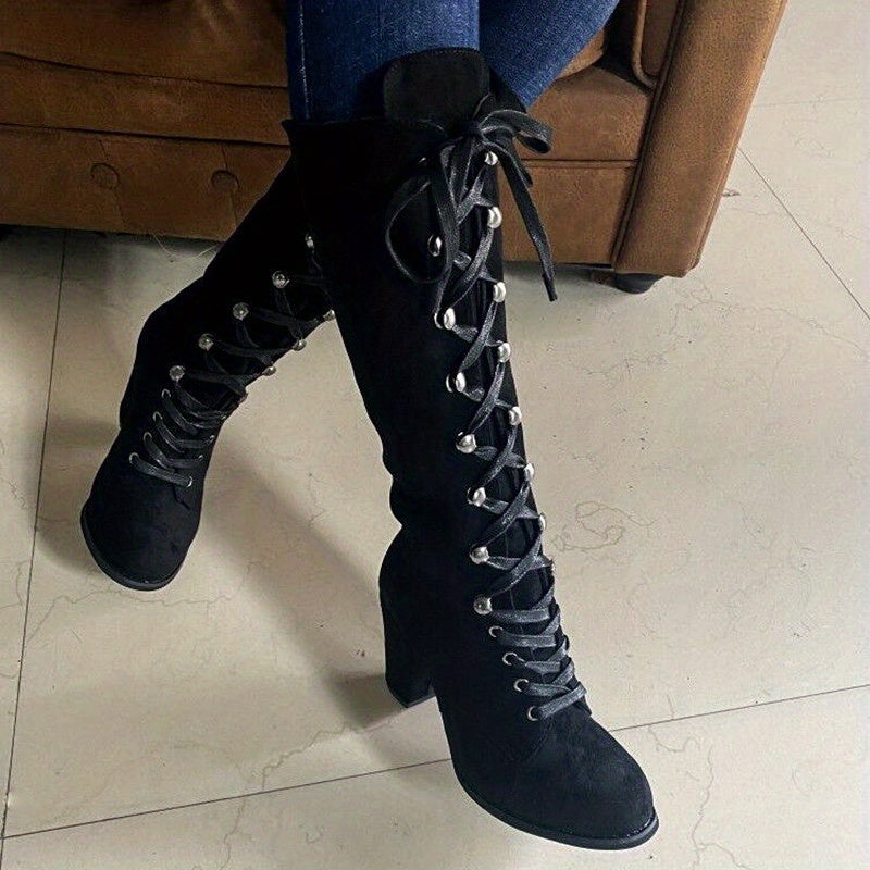 Women's Fashionable Knee-High Boots - Warm and Trendy