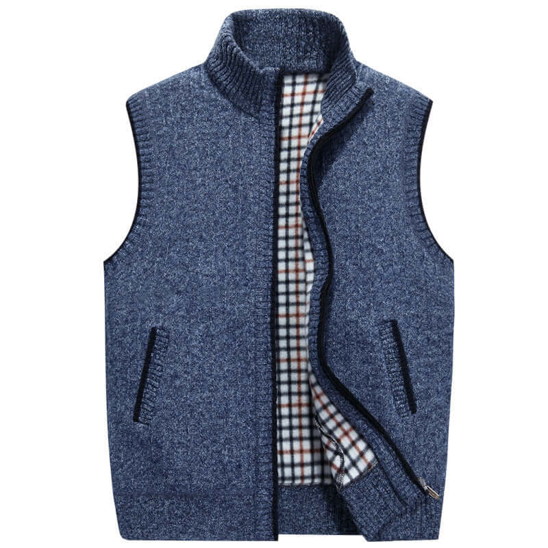 Men's Knitted Cardigan with Stand-up Collar – Stylish & Warm