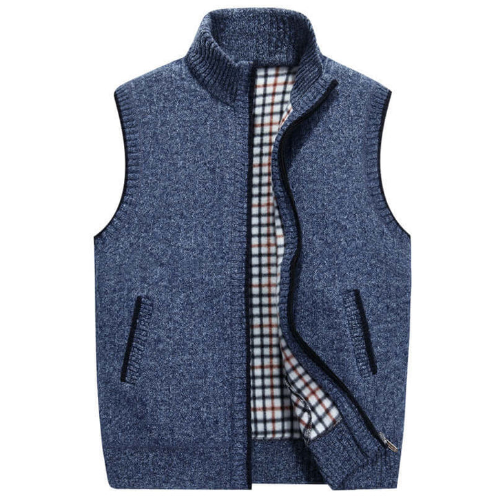 Men's Knitted Cardigan with Stand-up Collar – Stylish & Warm