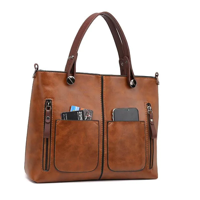 Elegant Vintage Leather Handbag for Women – Durable & Stylish