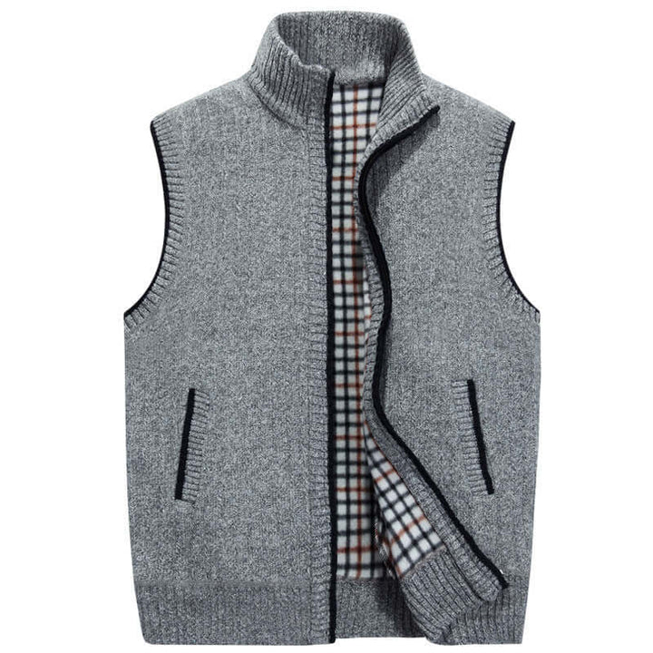 Men's Knitted Cardigan with Stand-up Collar – Stylish & Warm