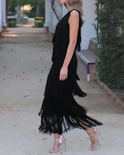 Valeria – Dames Boho Jurk met Franjes