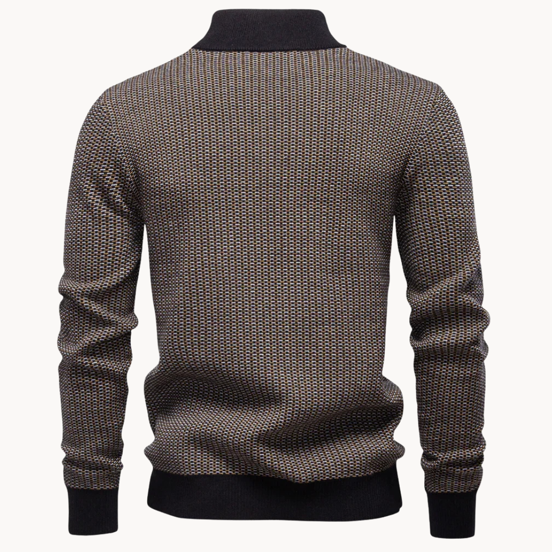 Corbin Pullover met Textuur en Kwart Rits