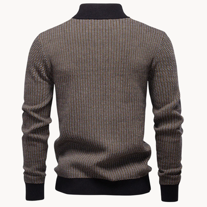 Corbin Pullover met Textuur en Kwart Rits
