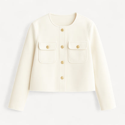 Davies – Elegante Dames Korte Jas met Goudkleurige Knopen