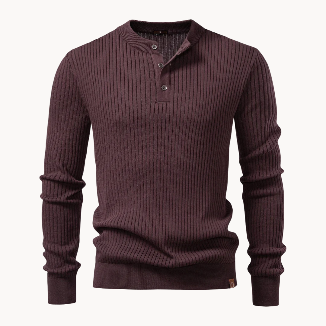 Stanton Ribbed Henley – Refined & Comfortable