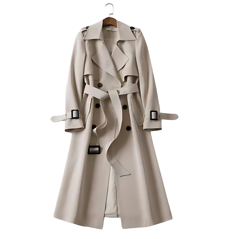 Elegante Double-Breasted Trenchcoat voor Dames – Perfect voor Herfst & Winter
