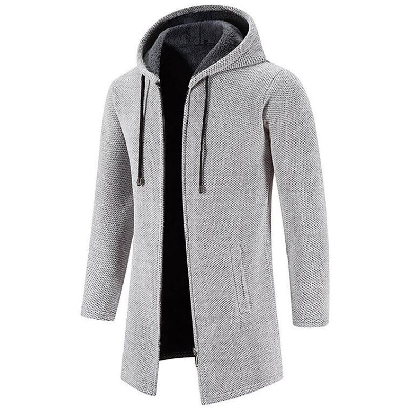 Halflang Fleece Herenvest met Capuchon en Rits
