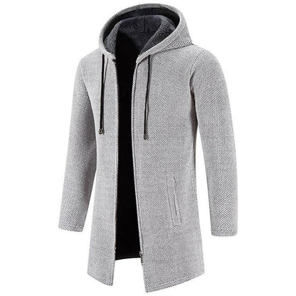 Halflang Fleece Herenvest met Capuchon en Rits