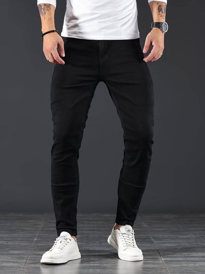 Heren Skinny Spijkerbroek – Slim Fit Jeans met Rits