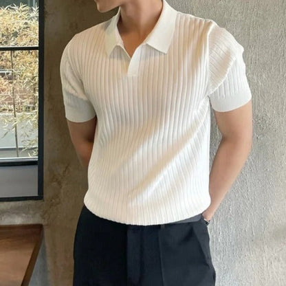 Varello Gebreide Polo | Slim Fit & Luxe Ribstructuur