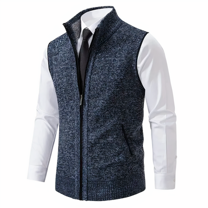 Heren Gebreide Zip-Up Gilet met Zakken