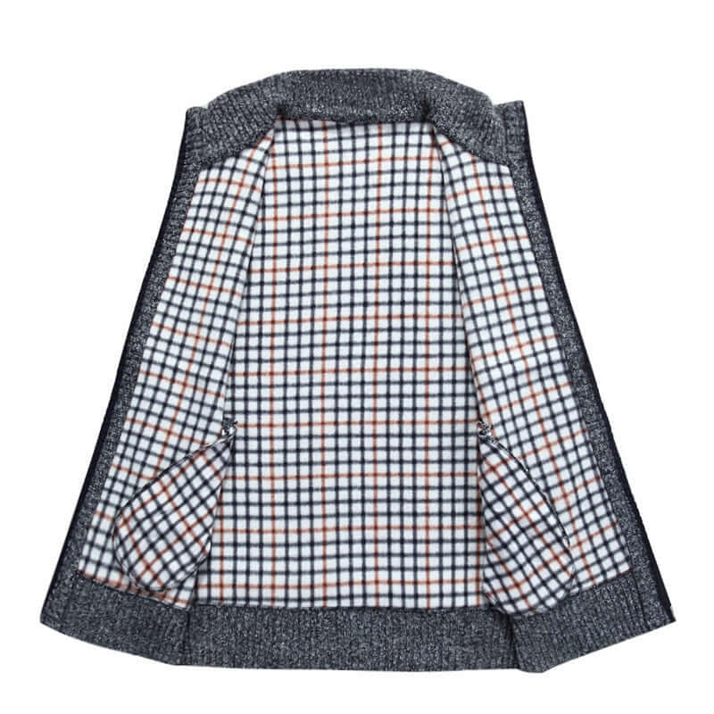 Men's Knitted Cardigan with Stand-up Collar – Stylish & Warm