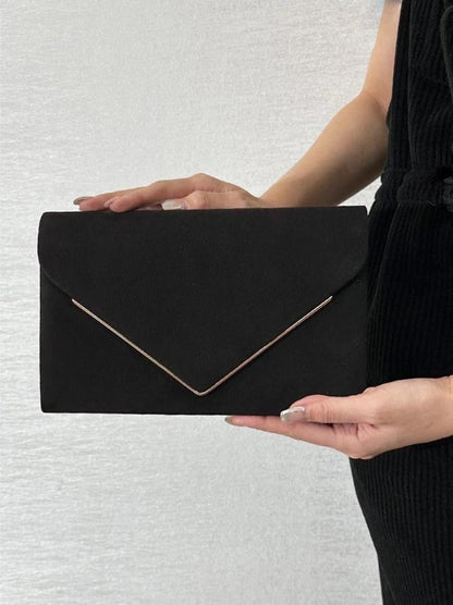 Fluwelen Envelope Clutch – Suède Look voor Avondelijke Elegantie