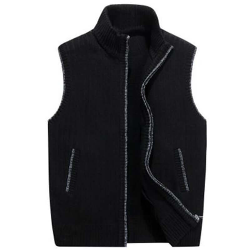 Men's Knitted Cardigan with Stand-up Collar – Stylish & Warm