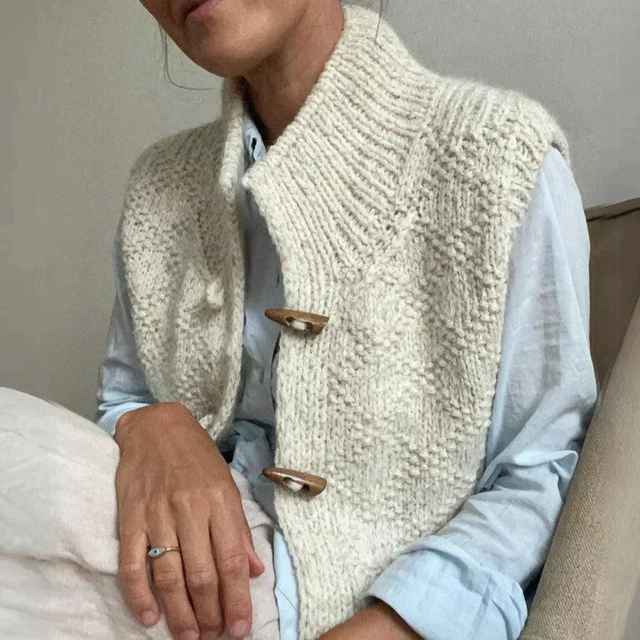 Mouwloze dames cardigan van wolmix – Elegant en veelzijdig