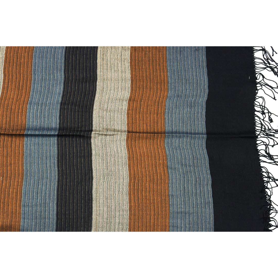 Benton Woven Scarf – Cotton with Subtle Color Blocks