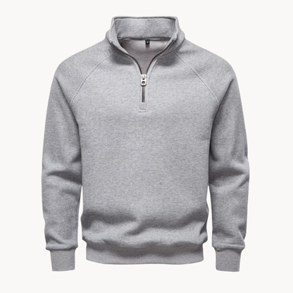 Men's Cotton-Blend Quarter-Zip Sweater