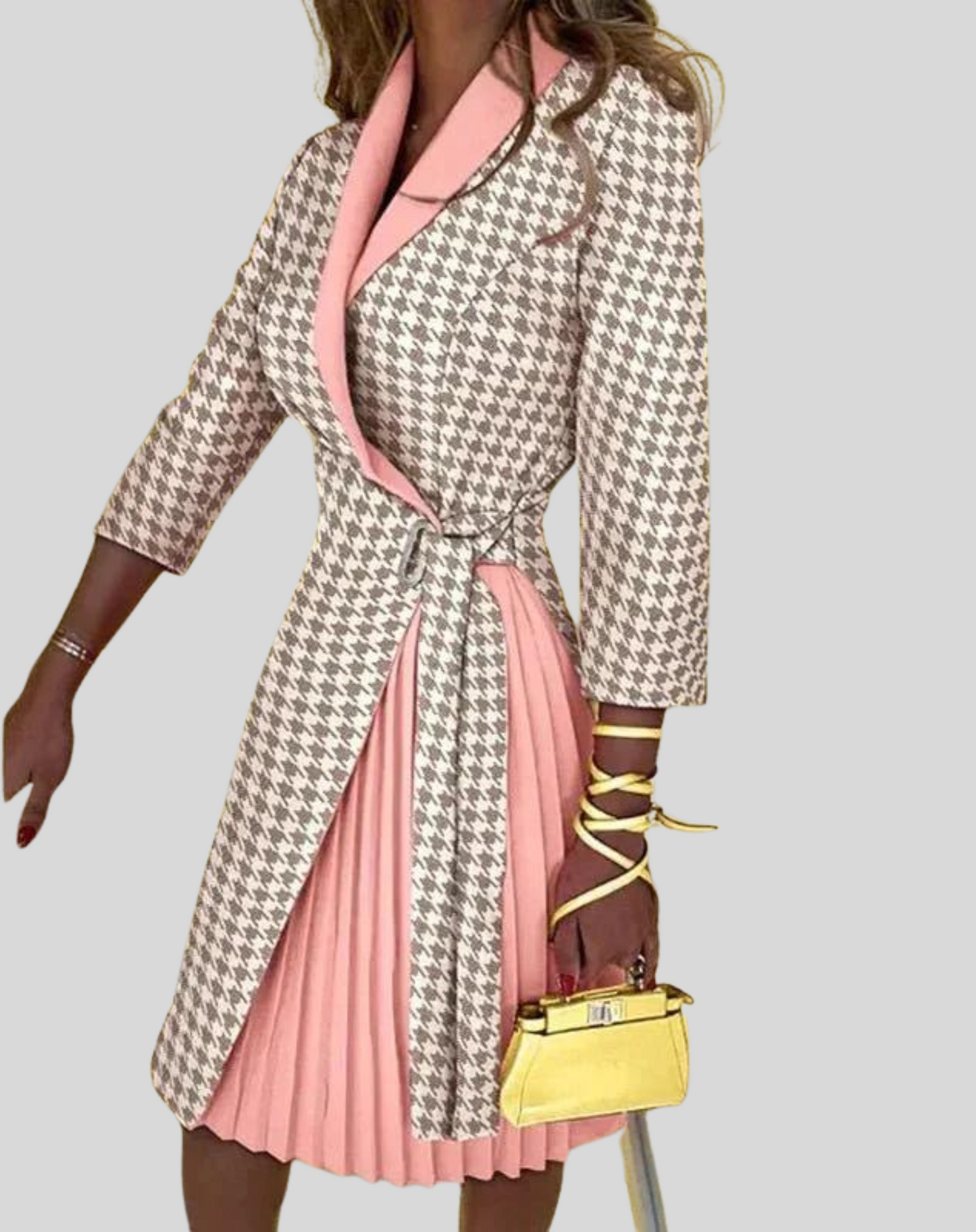 Women's Blazer Dress with Belt – Multicolor & Stylish with Half Sleeves