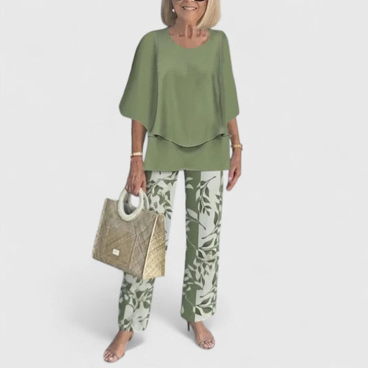 Dames 2-Delige Set | Comfort Top & Print Broek Relaxed Fit