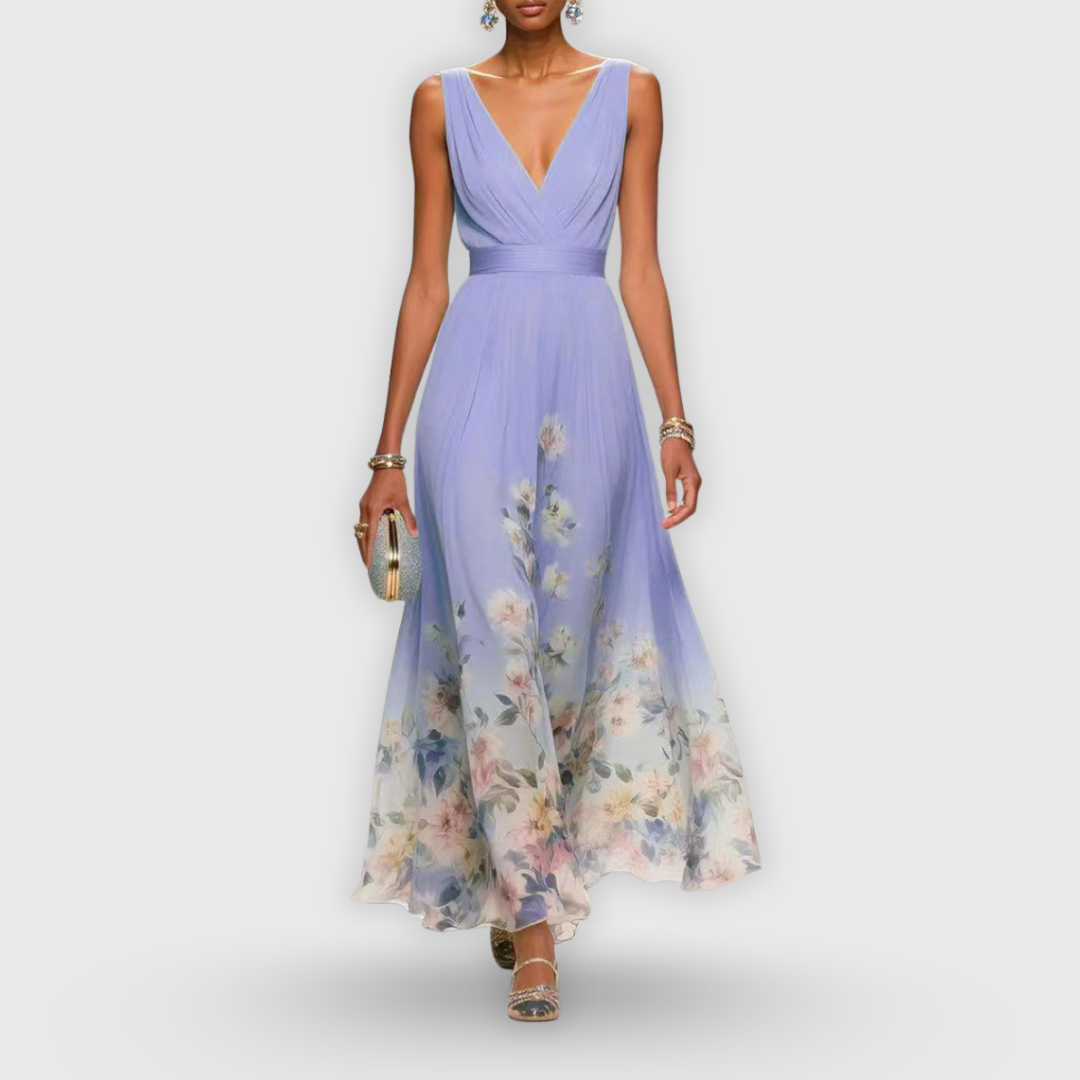 Aurélie | Elegante Bloemen Maxi Jurk voor Bruiloften en Zomerse Feesten