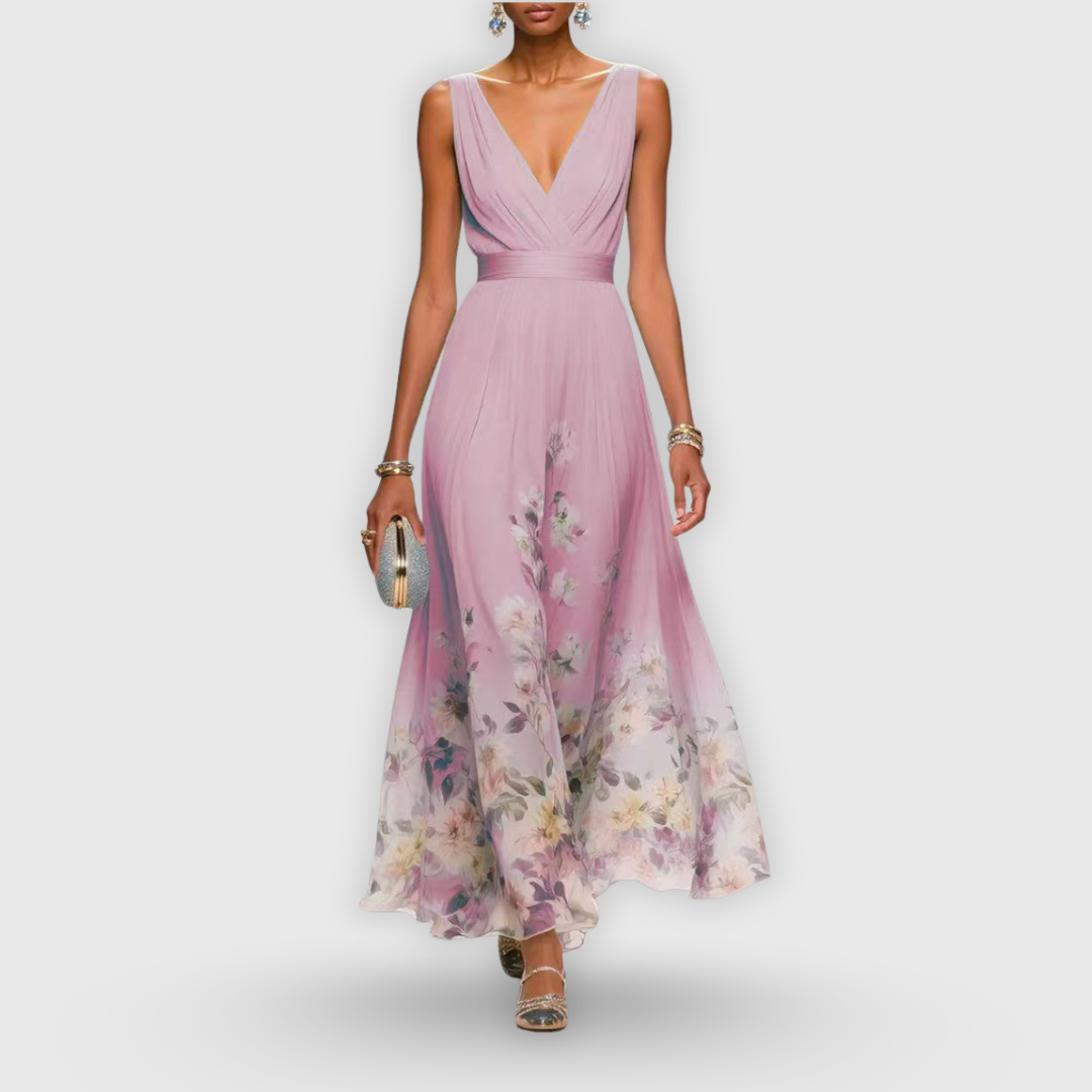 Aurélie | Elegante Bloemen Maxi Jurk voor Bruiloften en Zomerse Feesten