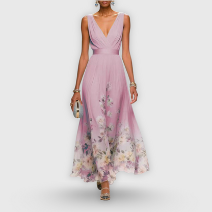 Aurélie | Elegante Bloemen Maxi Jurk voor Bruiloften en Zomerse Feesten