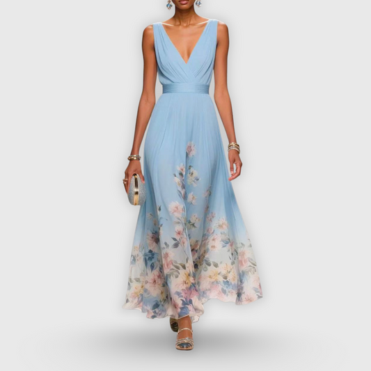 Aurélie | Elegante Bloemen Maxi Jurk voor Bruiloften en Zomerse Feesten