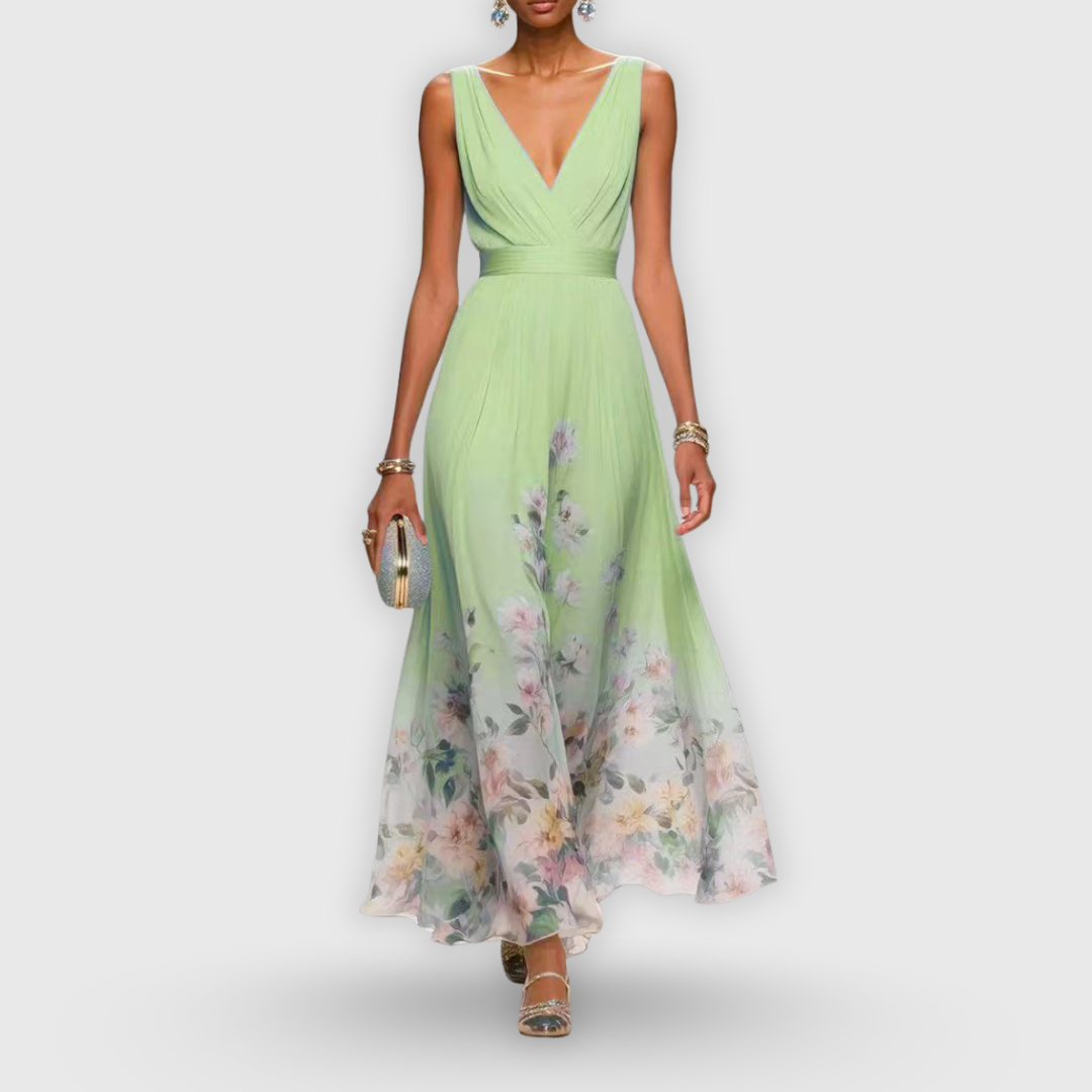 Aurélie | Elegante Bloemen Maxi Jurk voor Bruiloften en Zomerse Feesten