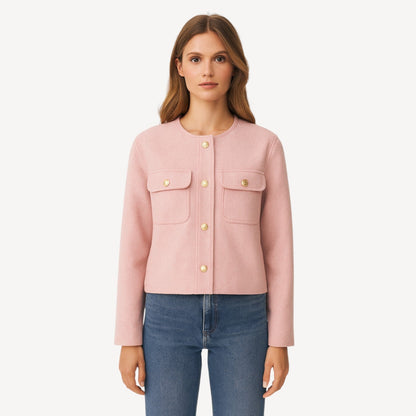 Davies – Elegante Dames Korte Jas met Goudkleurige Knopen