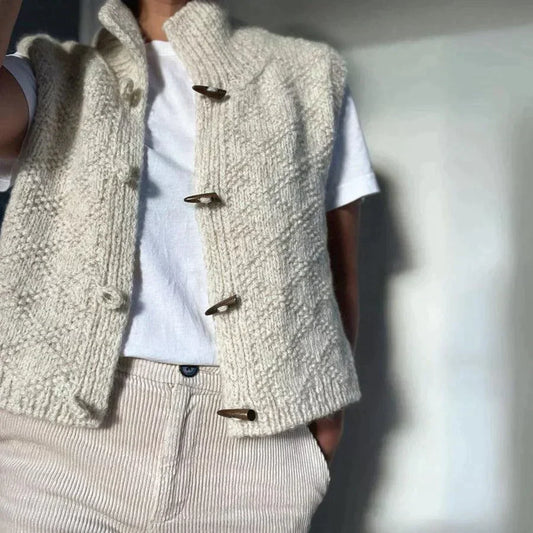 Mouwloze dames cardigan van wolmix – Elegant en veelzijdig