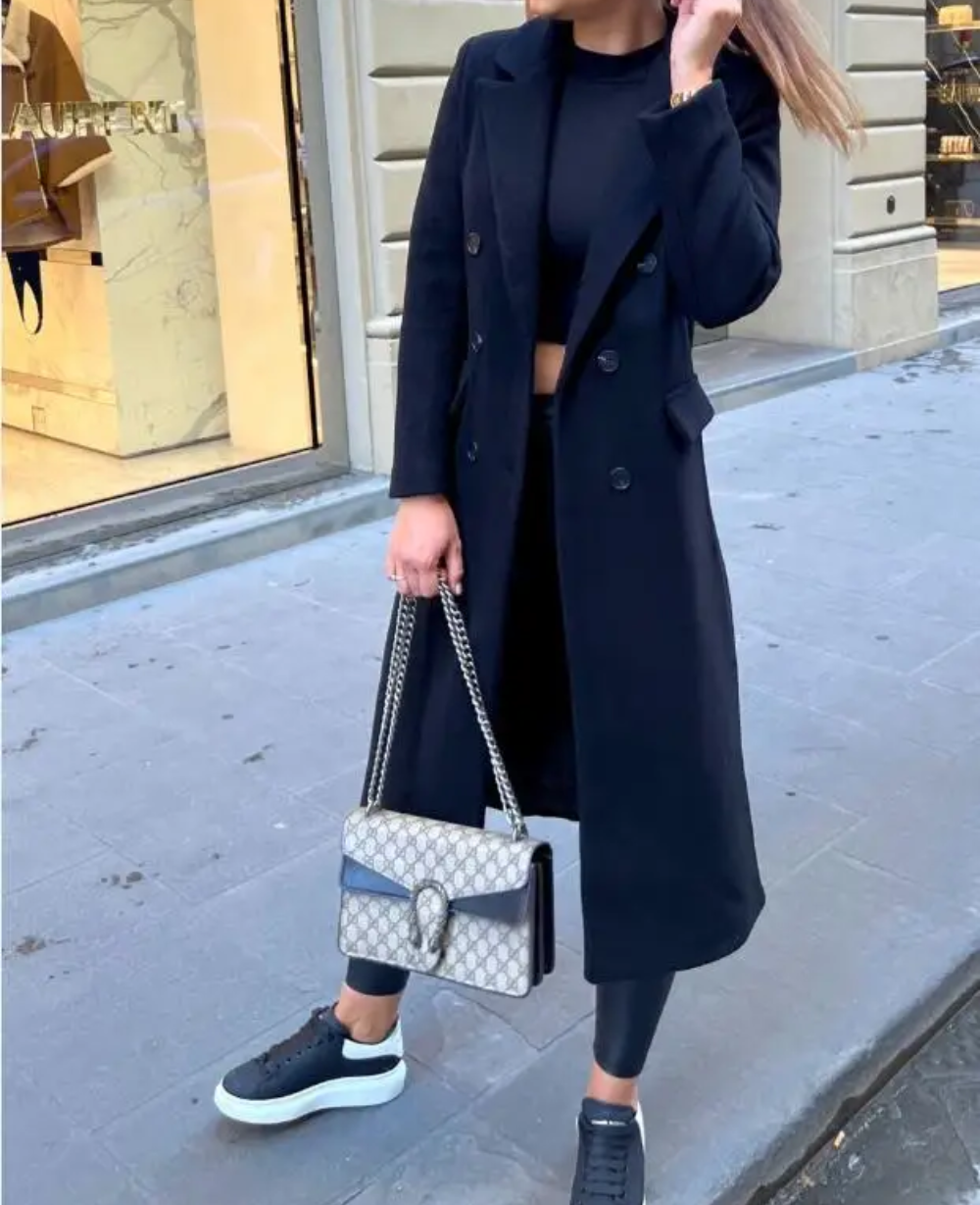 Long Elegant Fitted Trench Coat for Women | Perfect for Autumn and Winter