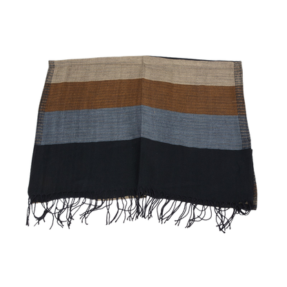 Benton Woven Scarf – Cotton with Subtle Color Blocks